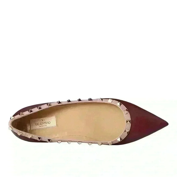 VALENTINO GARAVANI Rockstud Calfskin Leather Pointed Ballet Flats - Picture 5 of 16